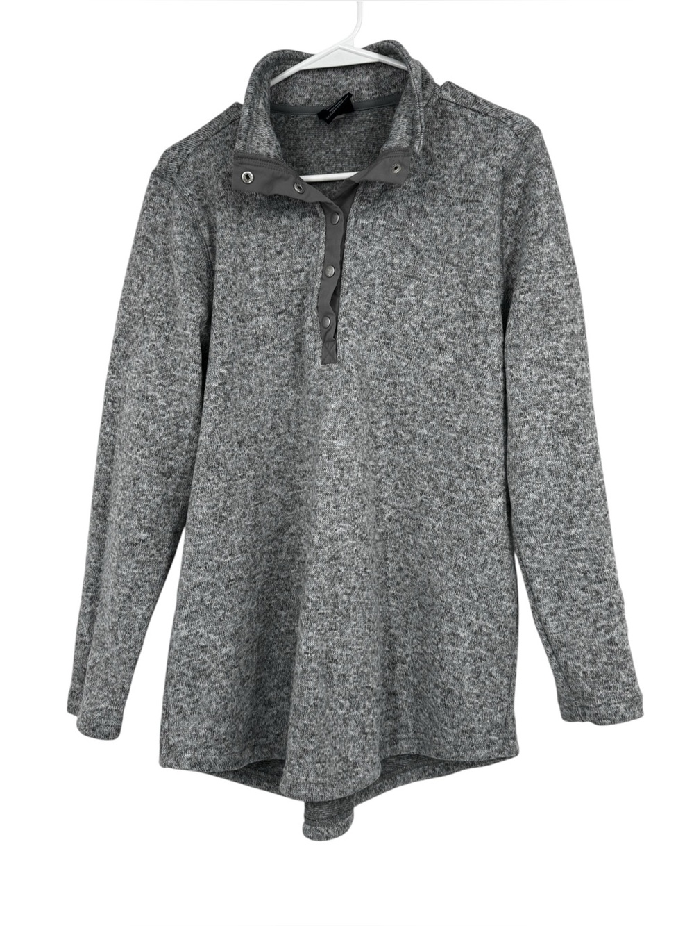 Charles River Apparel Henley Fleece 1/4 Snap Jacket Gray Heather Size XL Women’s